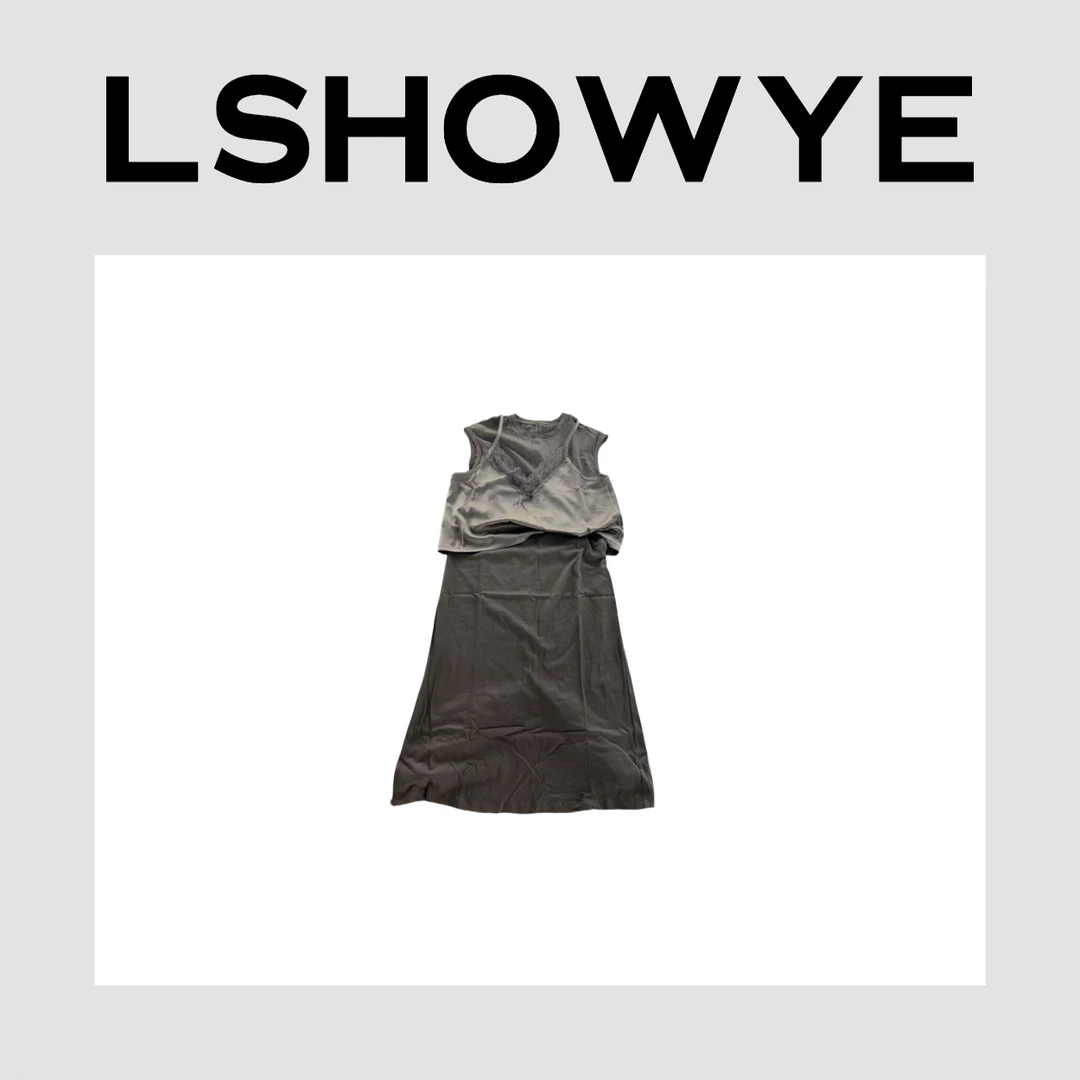 LSHOWYE｜吊带假两件短袖T裙 y2505221