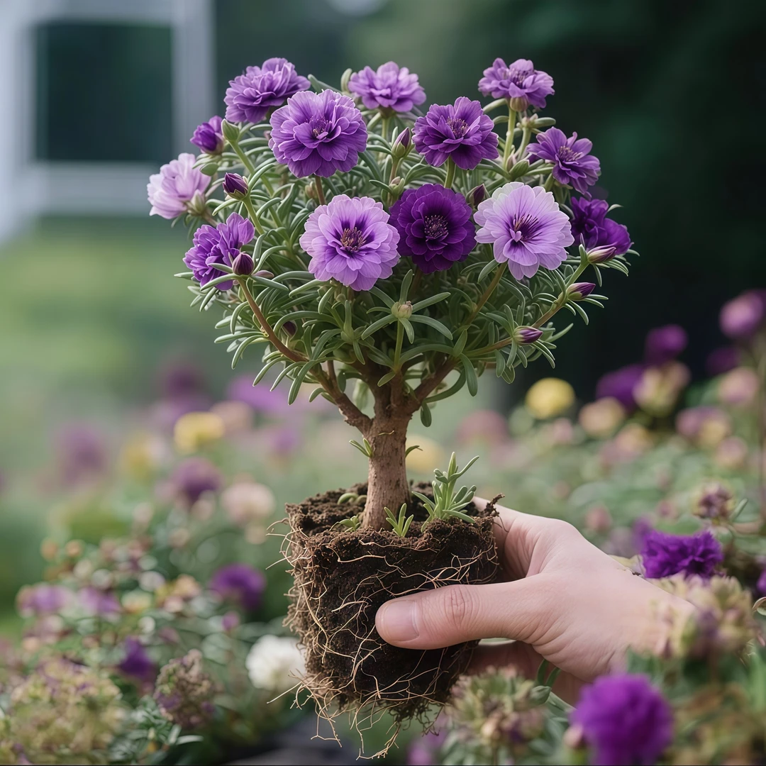 丁香紫太阳花带根花卉阳台四季开太阳花老桩耐寒庭院盆栽多色重瓣
