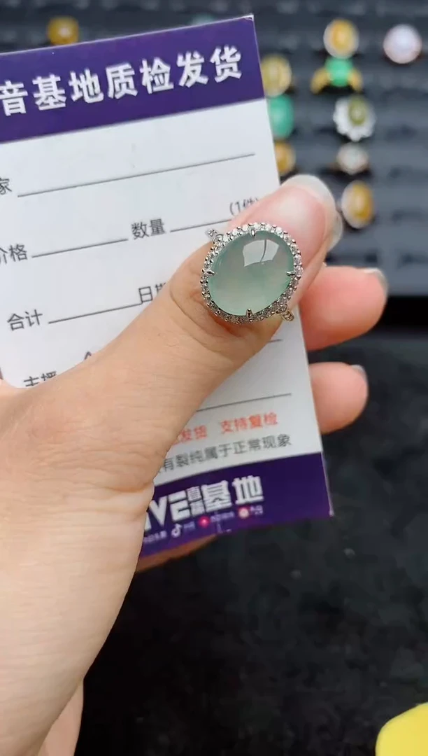 银S925镶嵌戒指翡翠1
