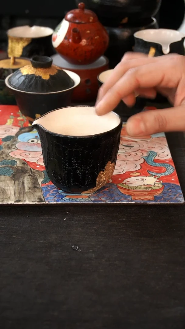 【闪购商品】其他807大漆金箔小康茶器