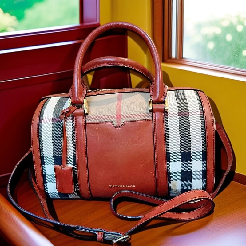 95新 BURBERRY/博柏利  拼红条纹speedy20  1181 0217