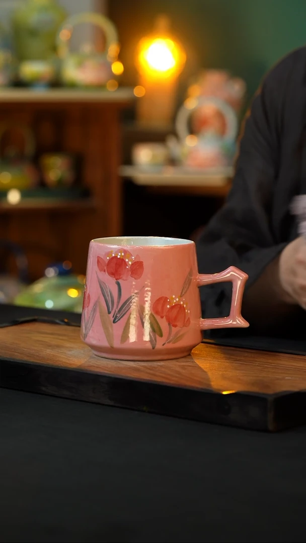 杯手绘心瓷陶瓷浮力