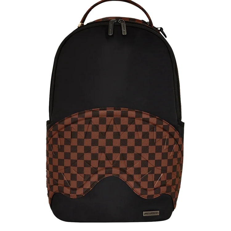 SPRAYGROUND 鲨鱼嘴双肩包黑棕棋盘格百搭潮流新款XB W1135744