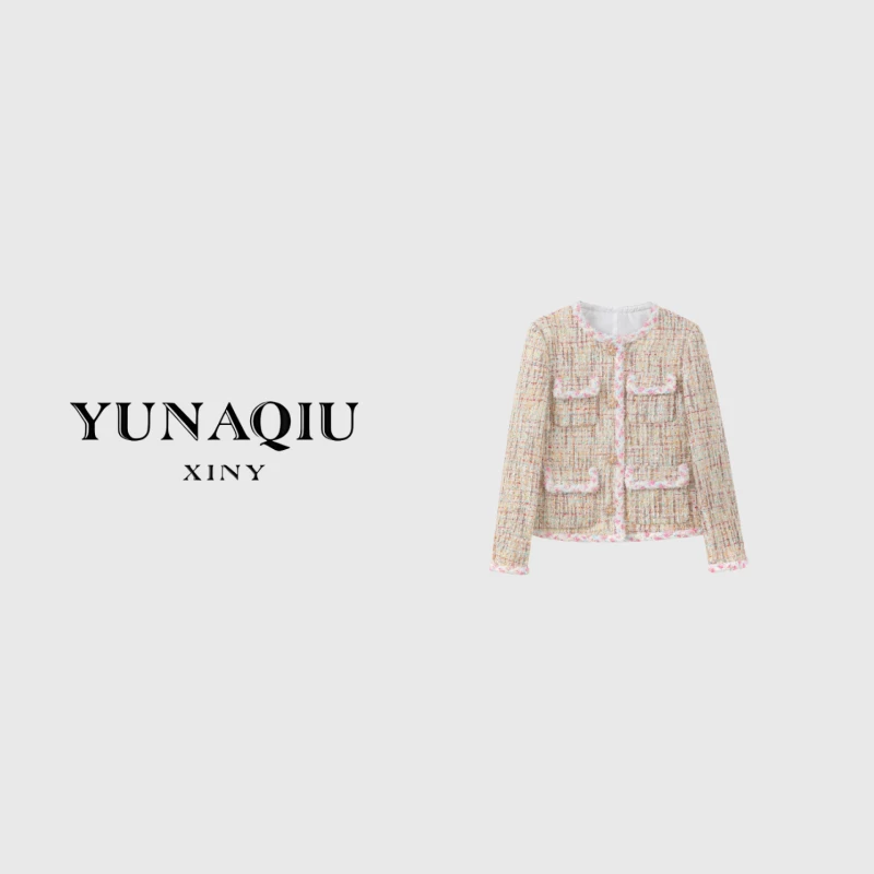 【白姐推荐】彩纱编织粗花呢四口袋重工短外套 -8684