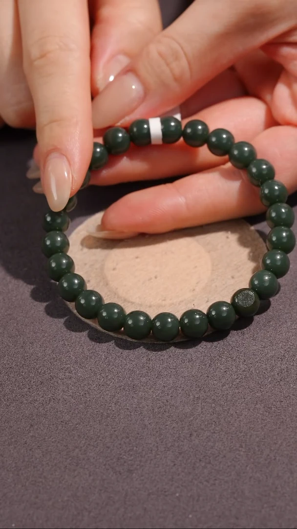 未镶嵌手串和田玉（子料）和田玉籽料沙枣青手串