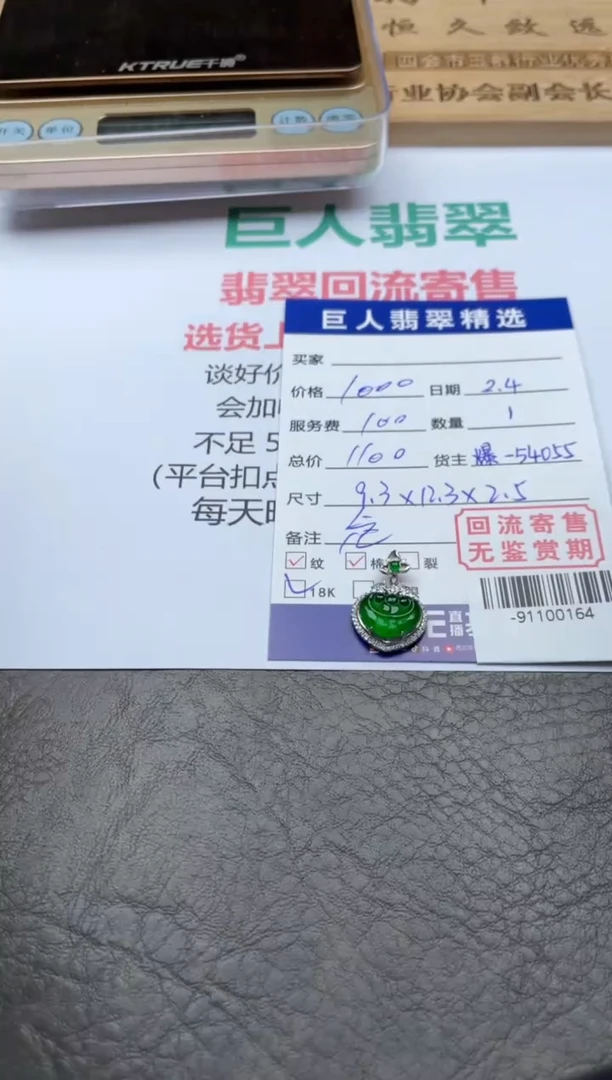 【闪购商品】翡翠颈饰18K金镶嵌-91100164