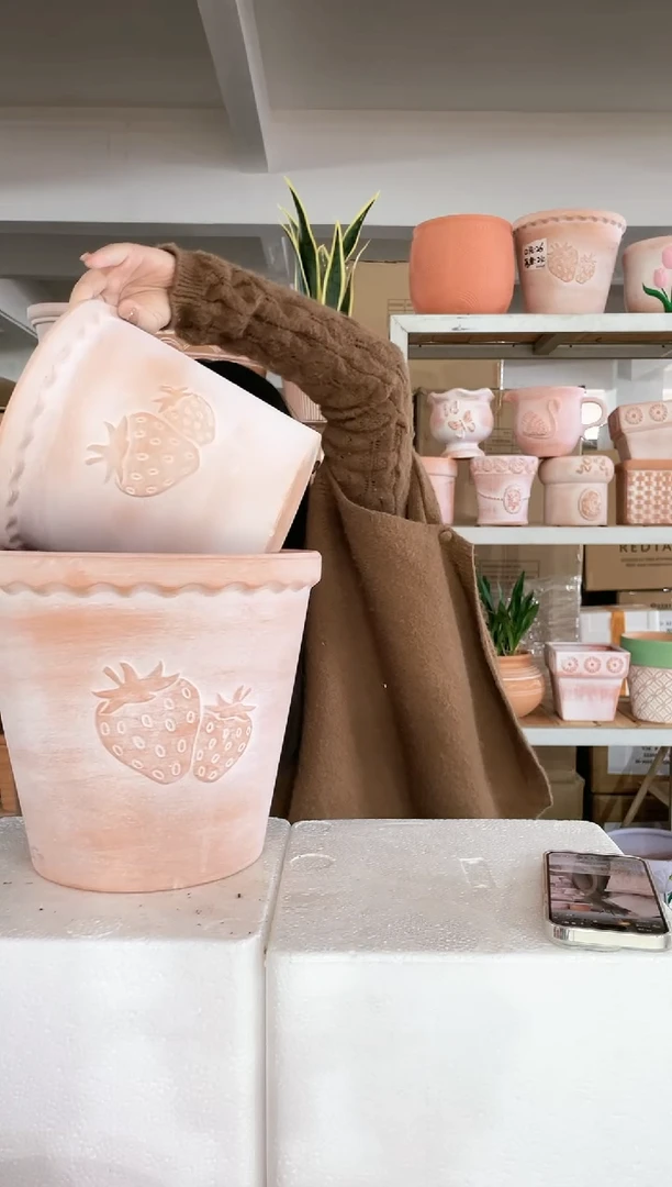 【闪购商品】红陶复古草莓一大一中