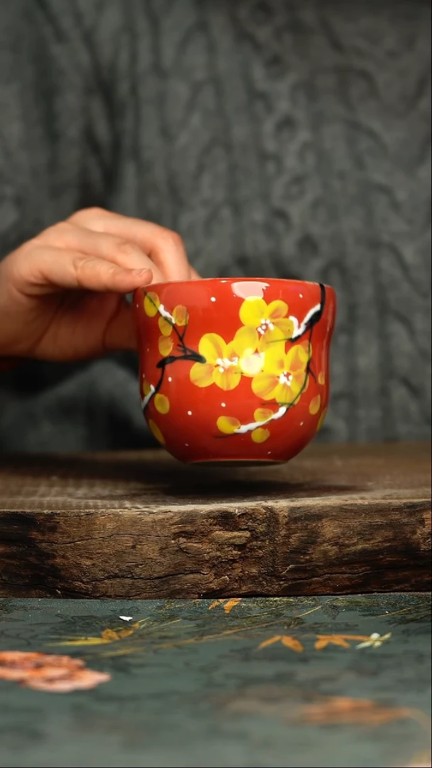 【闪购商品】杯釉下彩手工手绘同款陶器