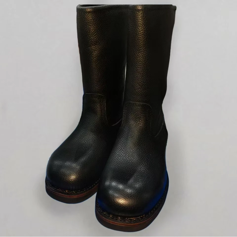 4068-3玛拉沁胶底春秋男鞋男款黑色时尚中筒百搭真皮男士圆头