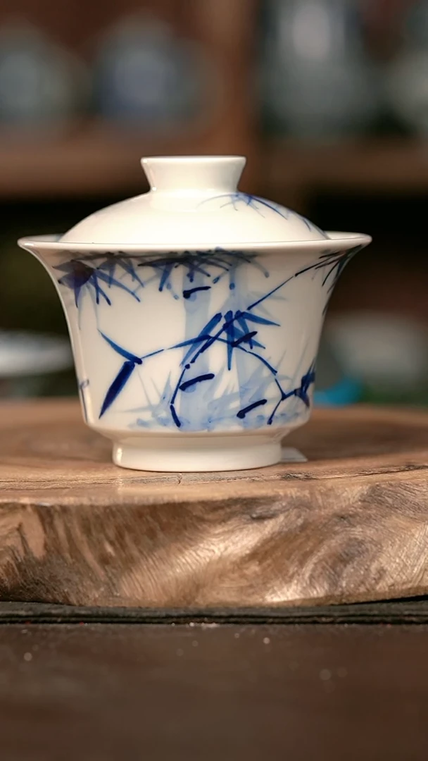 手绘手绘高温瓷 气 雅竹 大马蹄150c