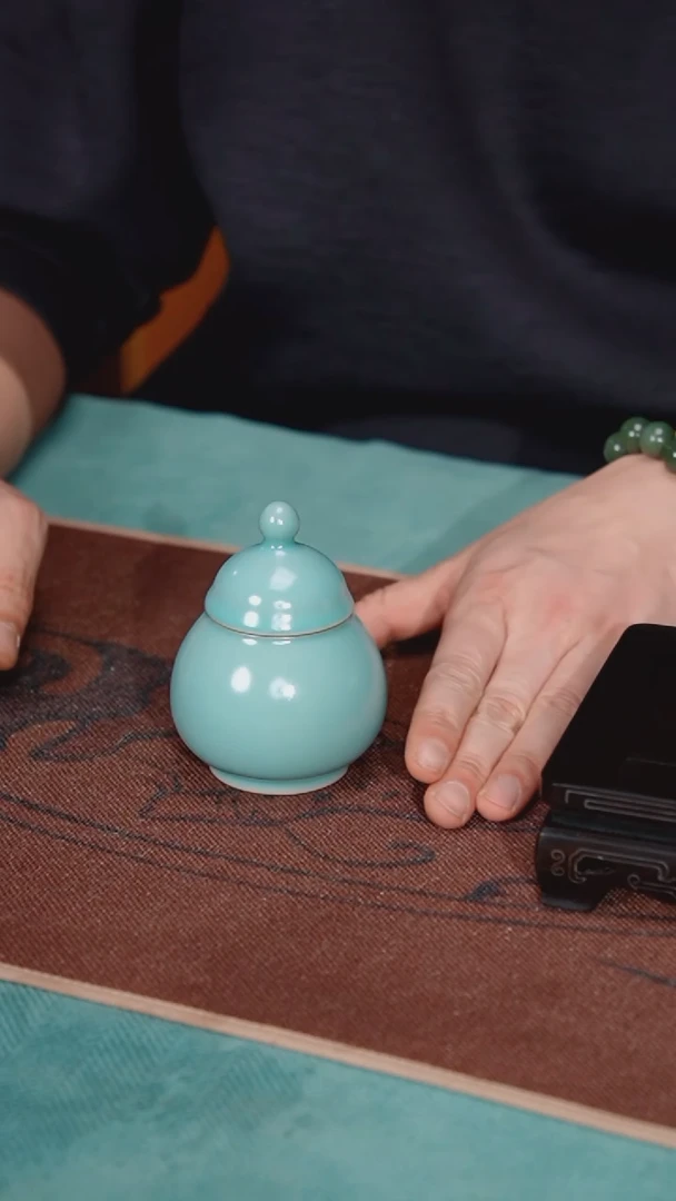 【闪购商品】92-2官帽茶叶罐（天青微蓝 不完美）