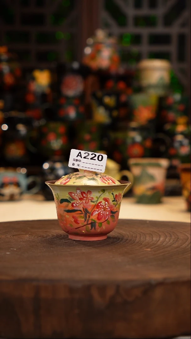 油画  手绘釉下彩杯子220