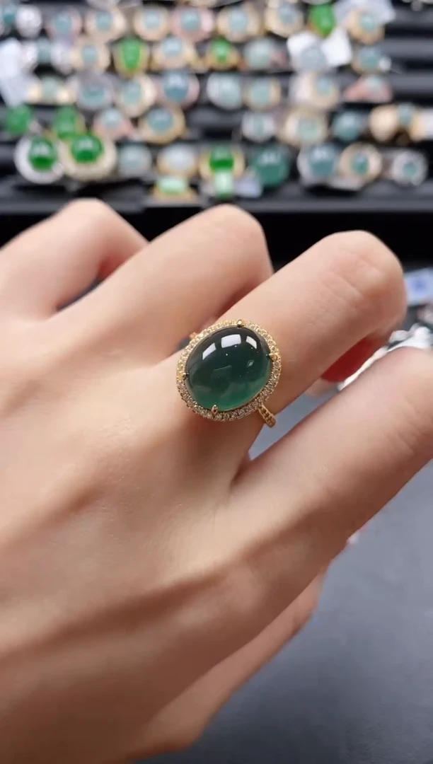 【闪购商品】翡翠戒指银S925镶嵌51151