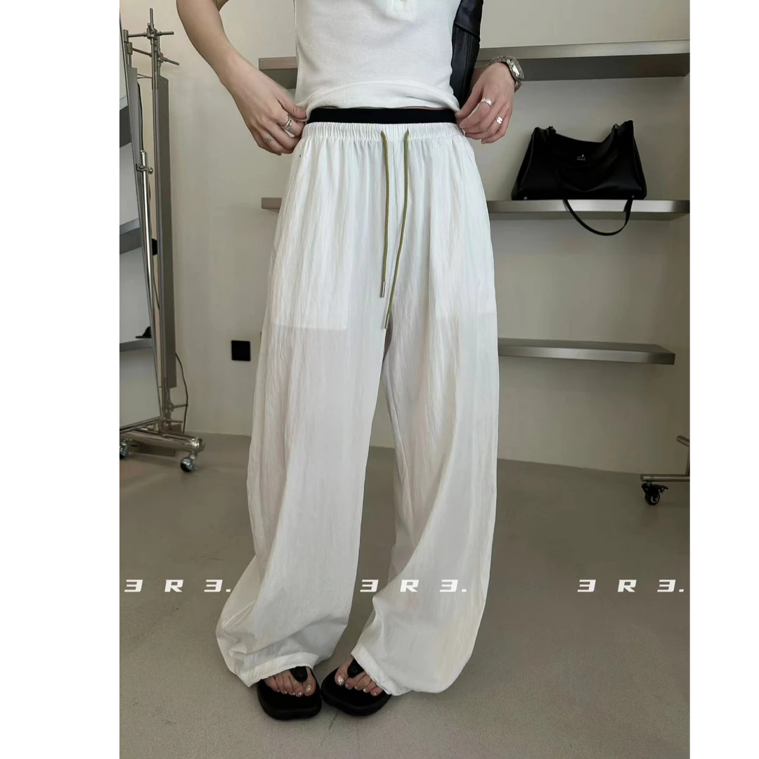 十三行3R3-夏季福秒双腰头撞色宽松休闲裤#2086