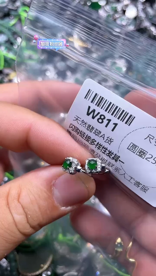 【闪购商品】翡翠颈饰未镶嵌W811耳扣