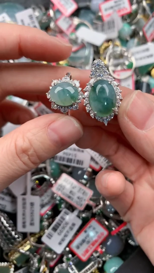 银S925镶嵌戒指翡翠11-11---3