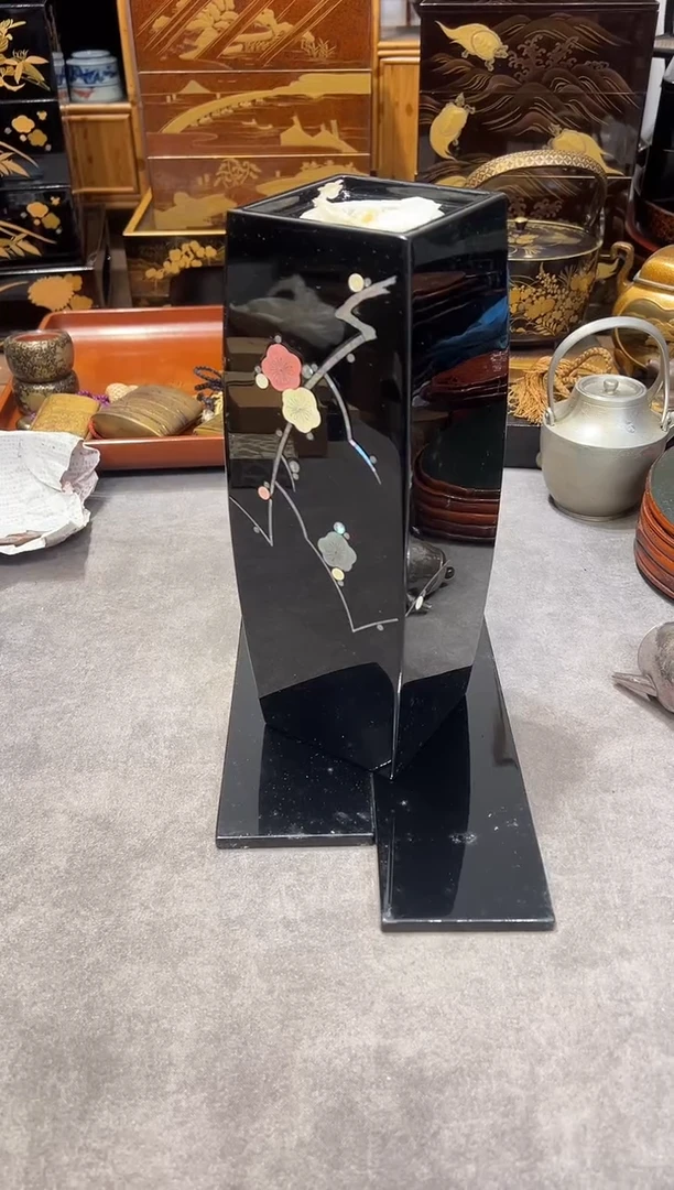 彩螺钿 花器 大漆漆器大漆漆器