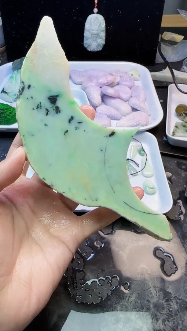 颈饰未镶嵌翡翠用****6036天然A货翡翠