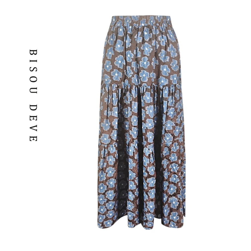 【丁姐宠粉专享】蓝蕊棕影复古裙MV07145933