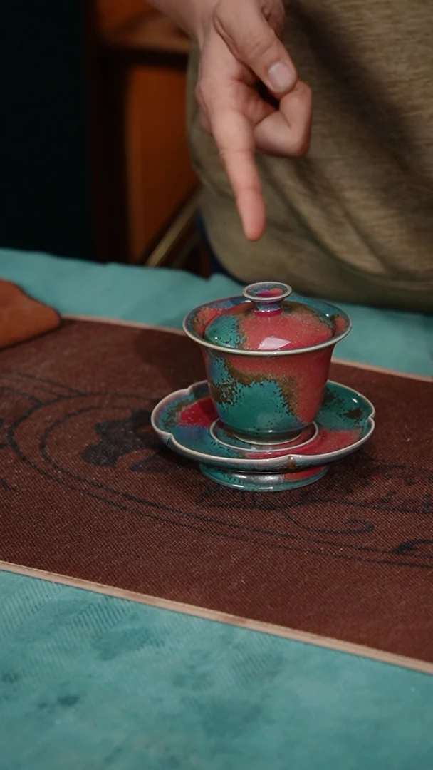 【闪购商品】255-1花底官帽两才（炉钧釉 窑变随机