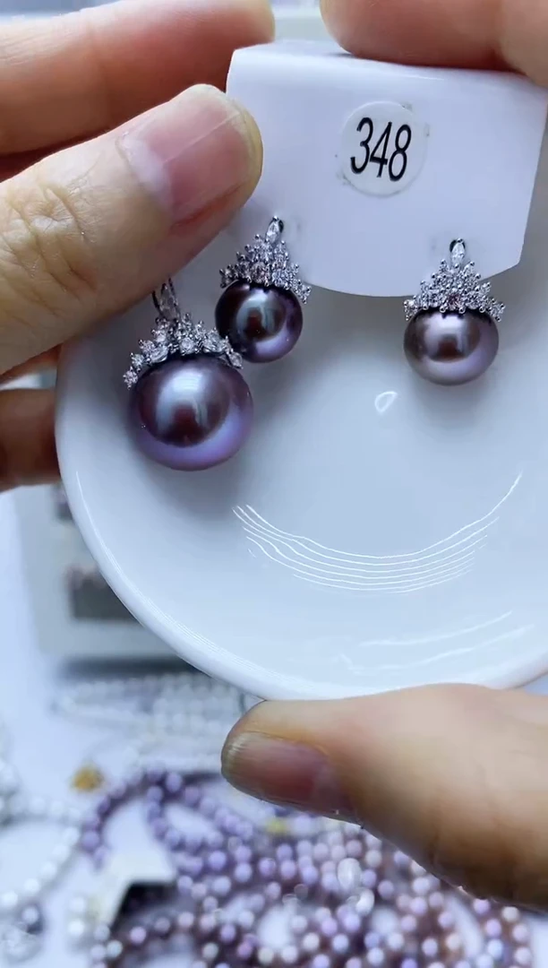 银S925镶嵌淡水珍珠耳饰348套
