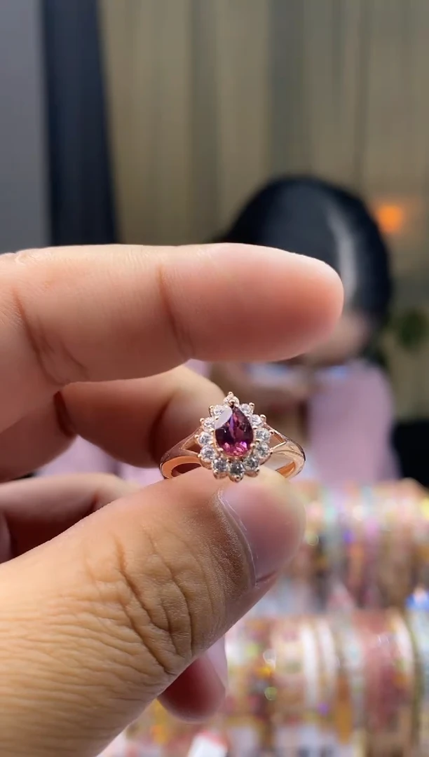 【闪购商品】碧玺戒指银S925镶嵌34345354354