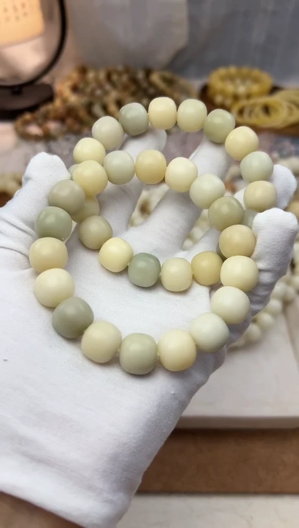 【闪购商品】菩提根/象牙果手串14原生态多宝干磨白月光1313