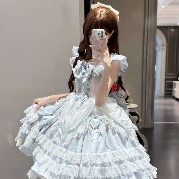 【童话降临】飞行日记少女doll感华丽小礼服感蕾丝蛋糕原创lolita