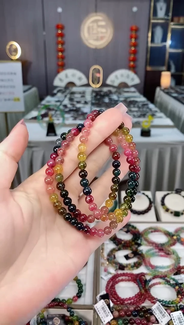 未镶嵌老矿碧玺三圈手串6mm+碧玺hon多样性发货一条