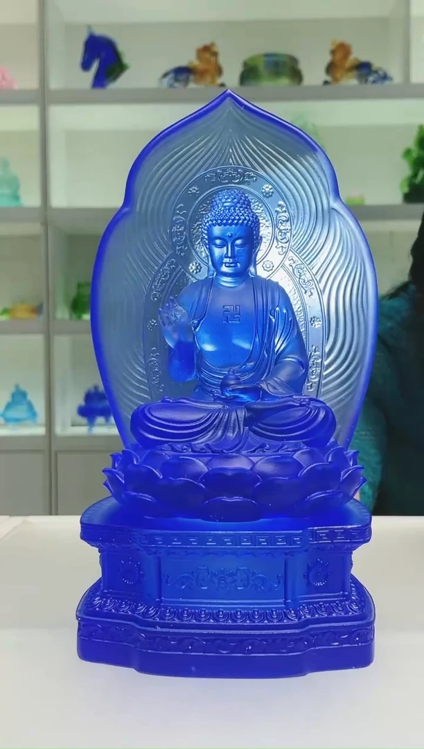 手工艺品琉璃古法琉璃31cm药师佛