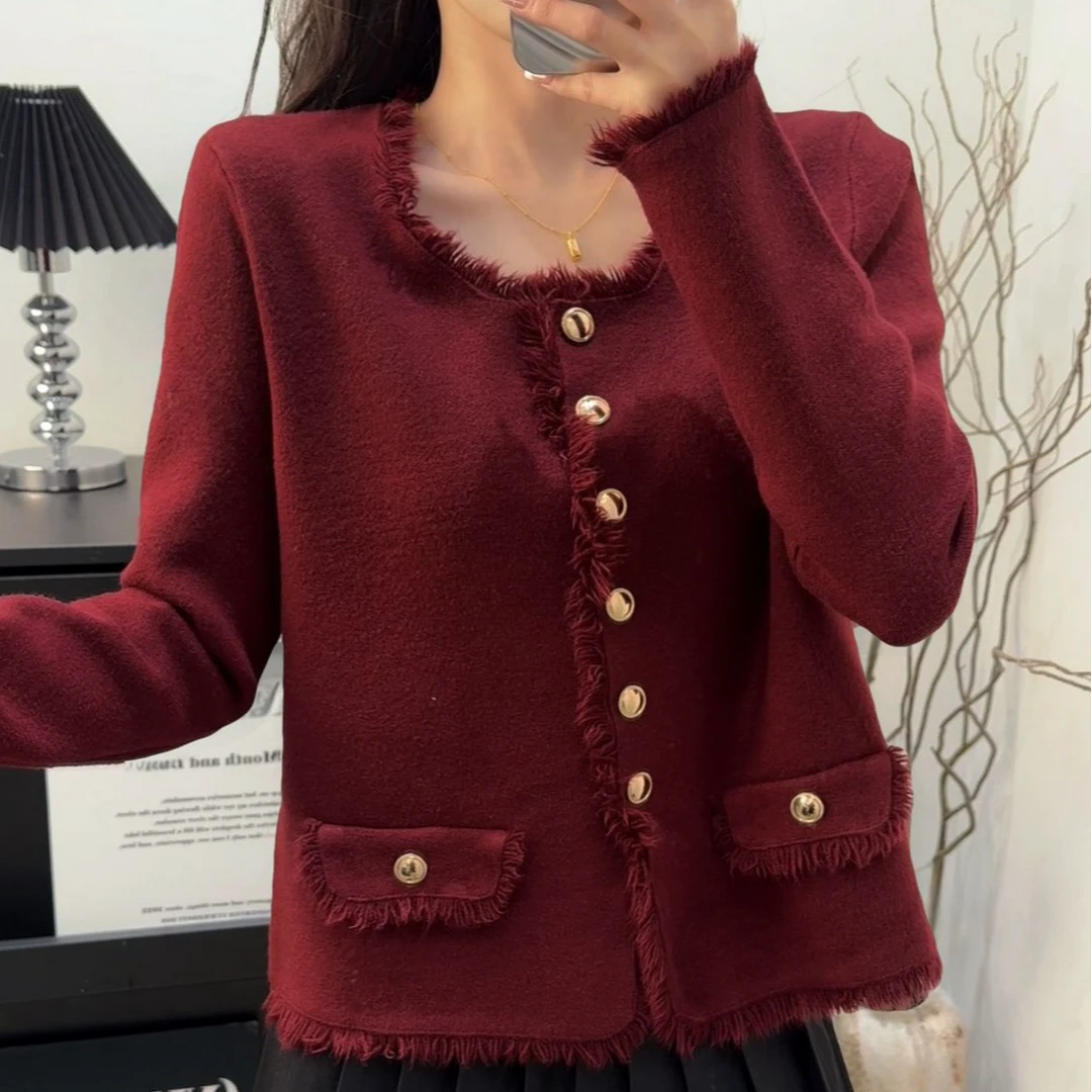【9964红】爆款香风流苏开衫外套气质高级短款上衣ins
