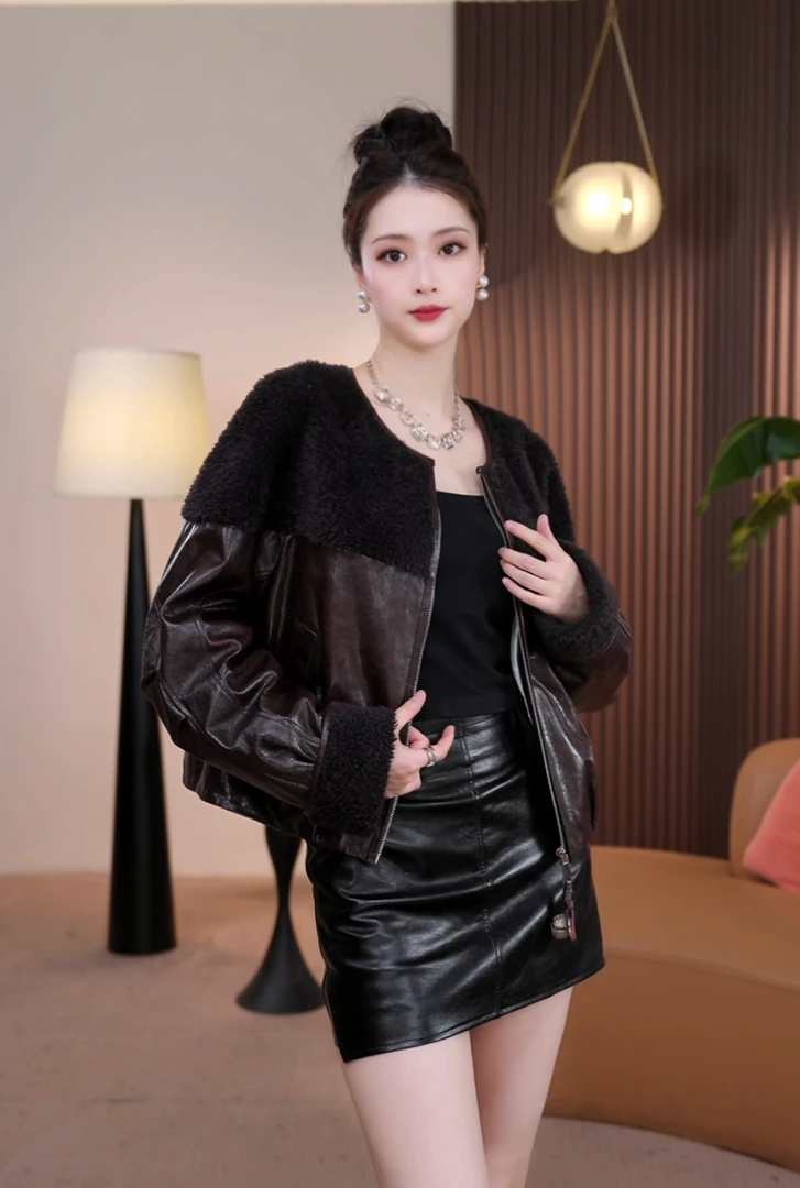 【茅茅专属】259631海宁设计师秋冬新款时尚显瘦皮草羽绒服外套