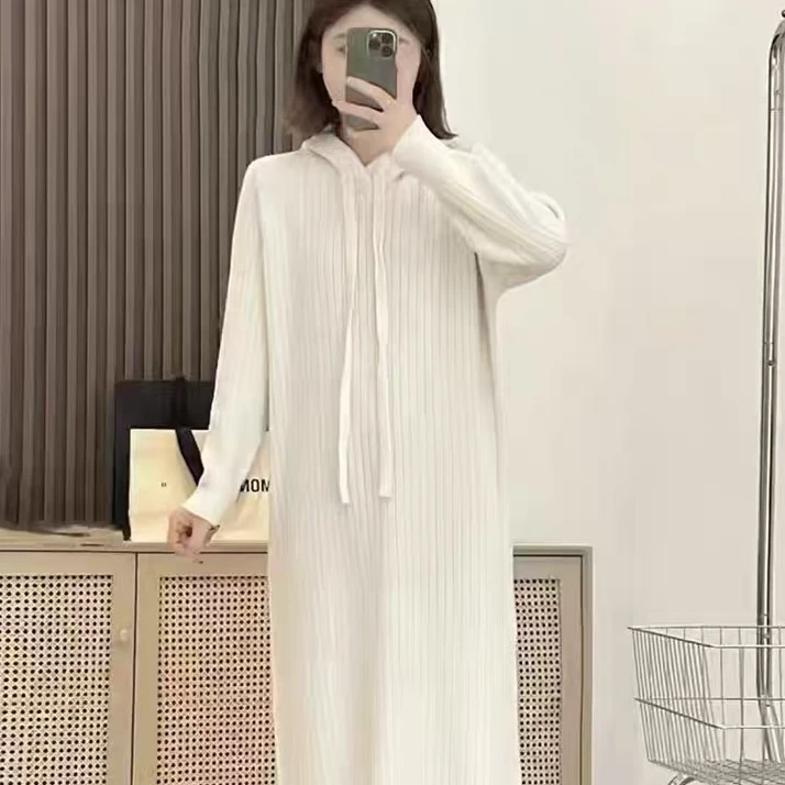 【裙长100CM】长款打底针织连衣裙女秋冬新款