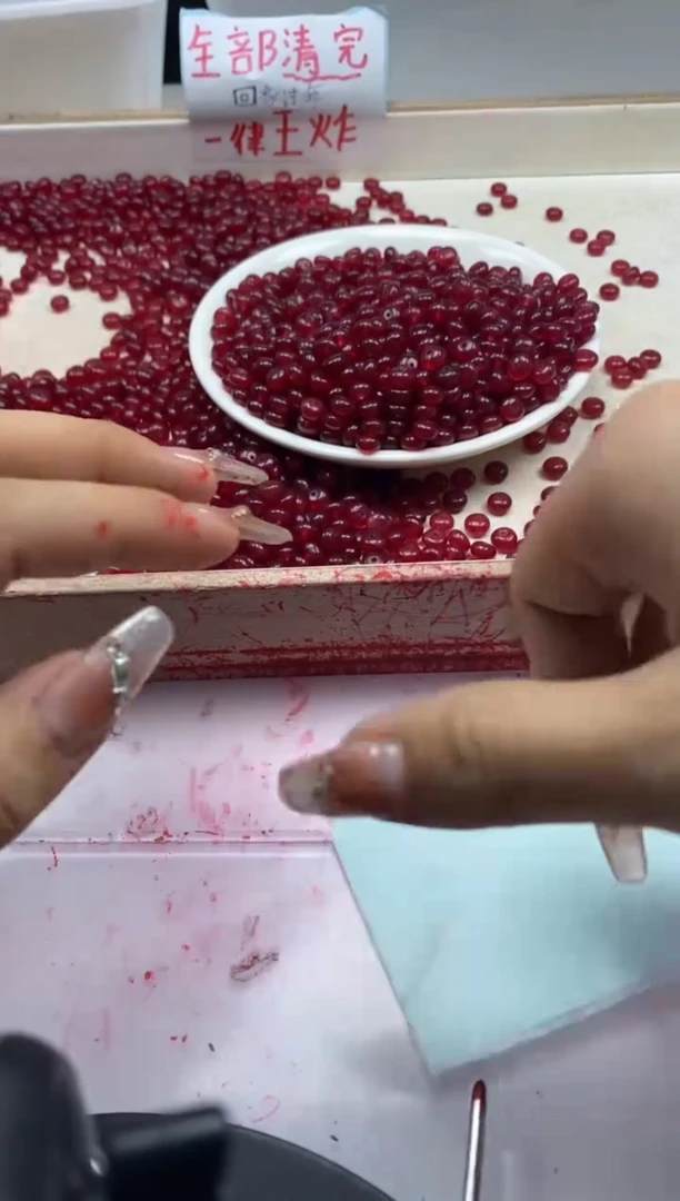 【闪购商品】玛瑙/玉髓颈饰未镶嵌w2296鸽血红算盘6*4mm*50颗