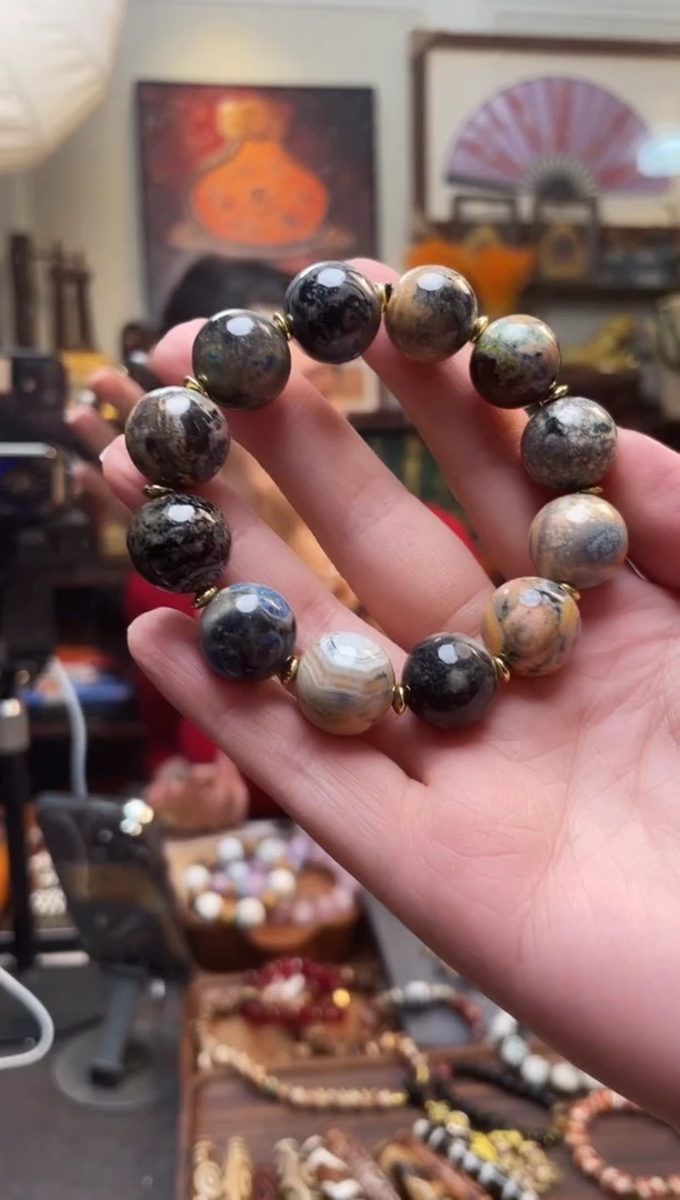 【闪购商品】柏香籽/百香籽手串0208-21雪域蓝手串