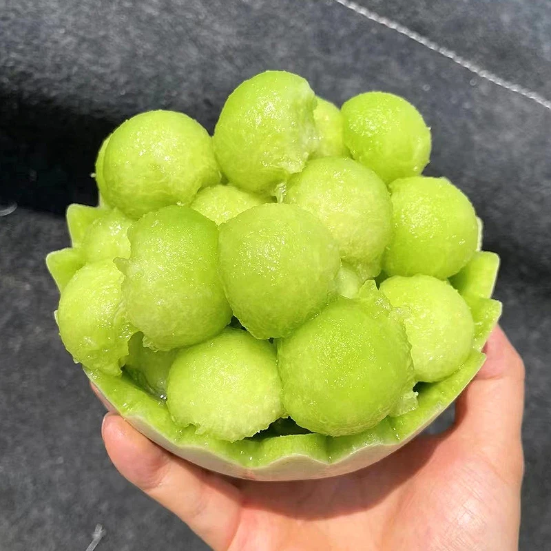 【玉菇甜瓜】山东玉菇甜瓜冰淇淋口感4.5-5斤 2枚装 送勺子坏果包赔