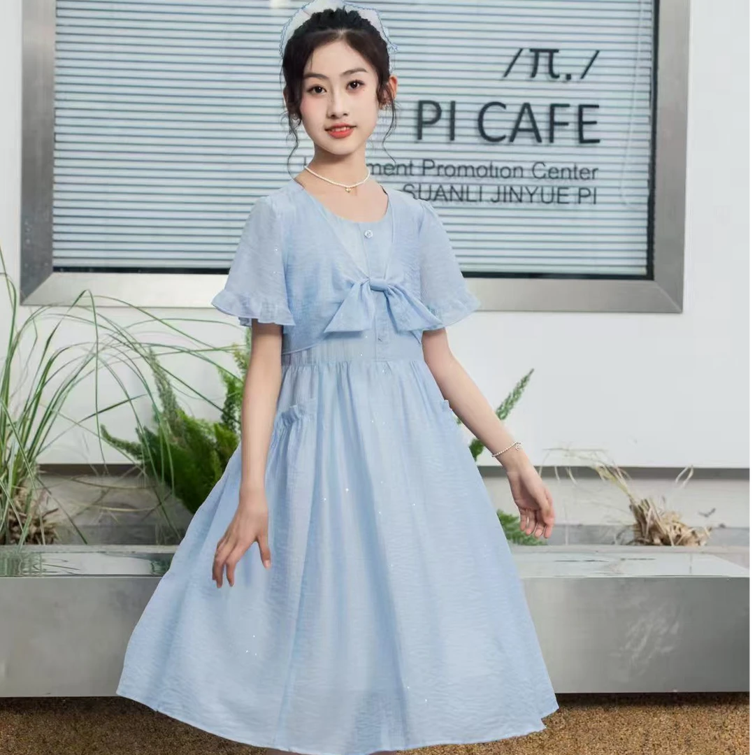 夏季新款童装女孩儿加大加胖款连衣裙常绪2513