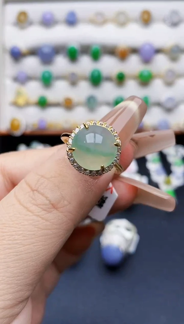 银S925镶嵌戒指翡翠0518