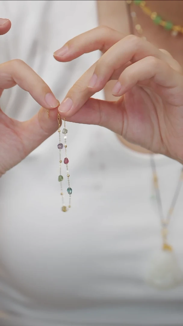 手链18K金镶嵌碧玺手链