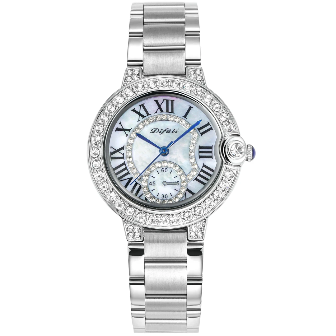 彩贝气球轻奢时尚经典女士手表镶钻气质百搭夏日钢带气球防水腕表