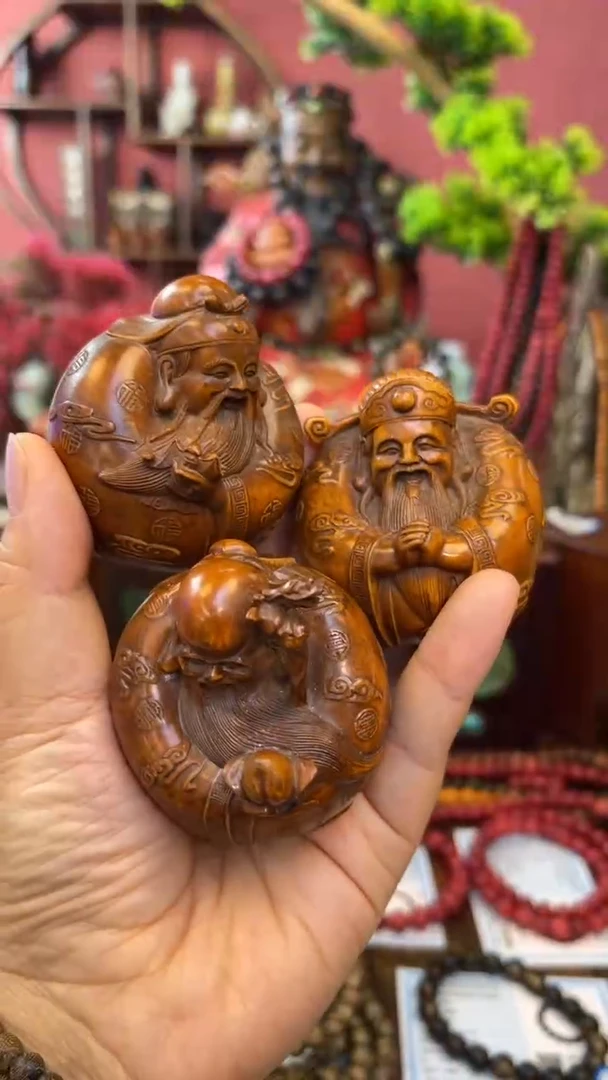 【闪购商品】妍妍清空编号：37-福禄寿3尊-黄杨木