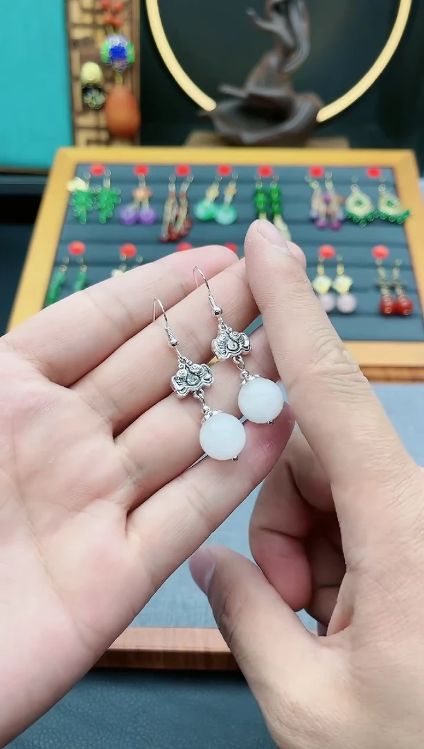 【闪购商品】玛瑙/玉髓耳钉银S925镶嵌435000
