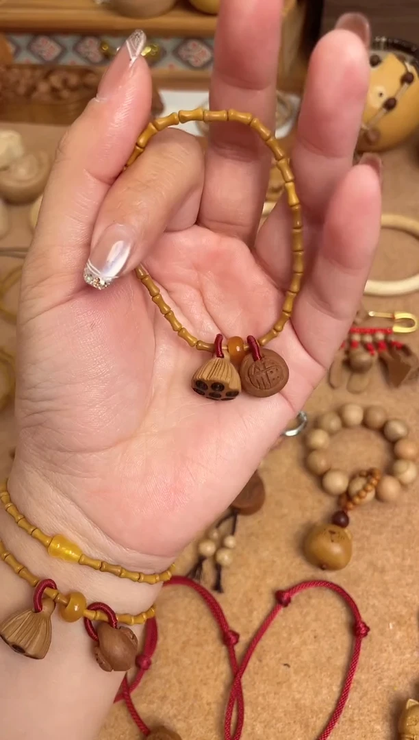 手串桃核竹节手串一物一拍好运连连单圈