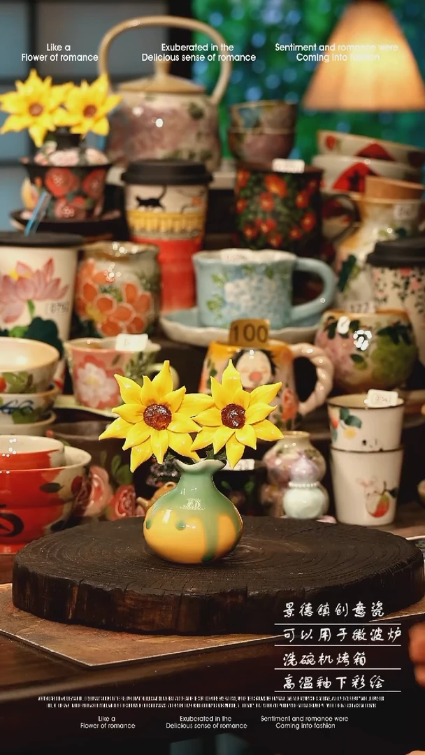 陶瓷景德镇高温釉下彩手工手绘款式@G100@