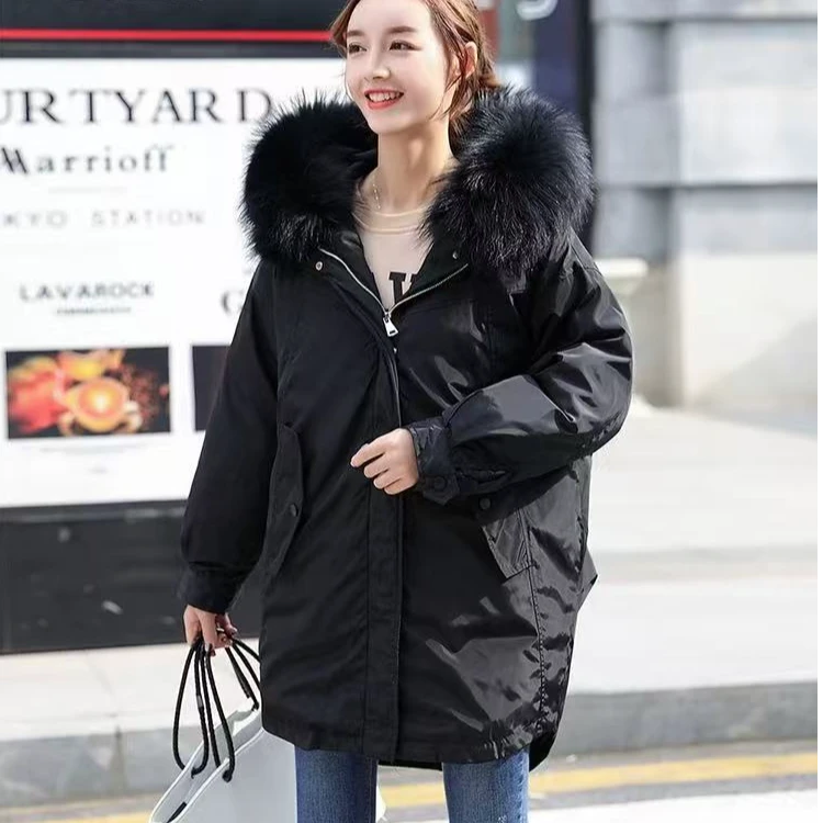 可拆卸内胆羽绒服派克服宽松显瘦女装外套5楼7号（无毛领）