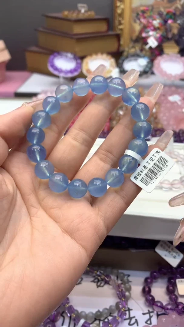 【闪购商品】水晶手链未镶嵌冰川海蓝宝11m