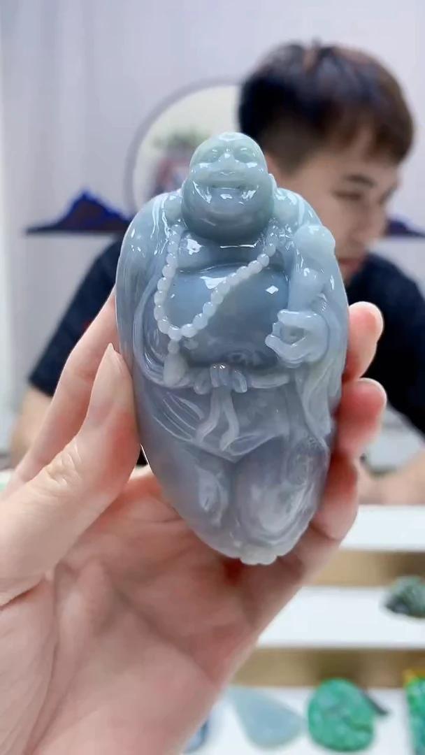 未镶嵌定制翡翠4868zm-毛货挂件佛公93