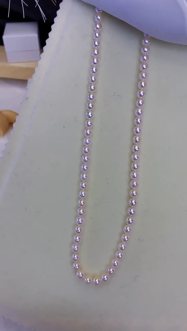 银S925镶嵌DA海水珍珠 GD219 5.5-6 akoya串链