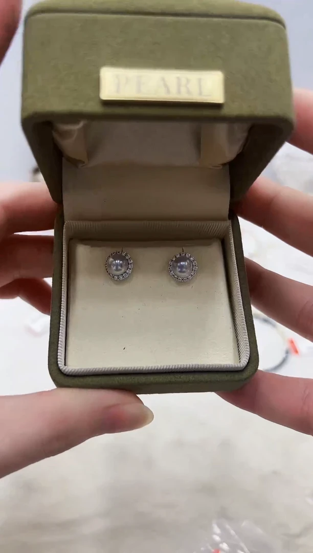 银S925镶嵌海水珍珠DA耳饰6@@ye391