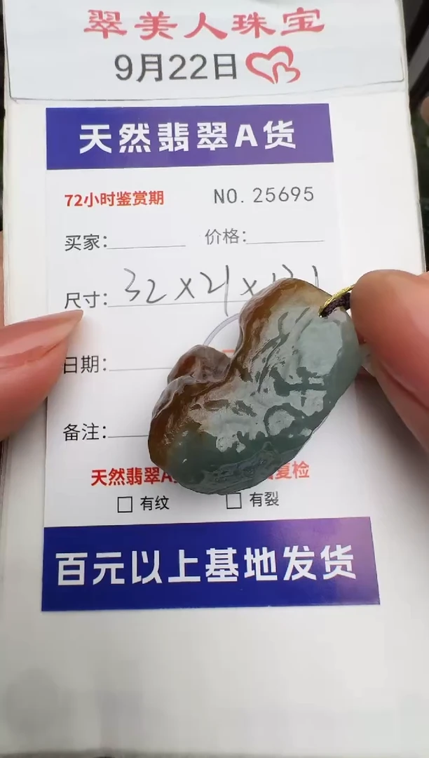 颈饰未镶嵌翡翠原石25695